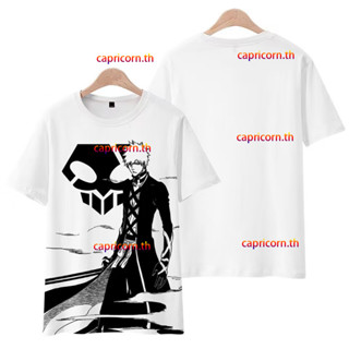 ใหม่ เสื้อยืดแขนสั้นลําลอง มีฮู้ด พิมพ์ลายอนิเมะ BLEACH Kurosaki Ichigo 3D ทรงหลวม สไตล์ญี่ปุ่น สําหรับผู้ชาย และผู้หญิง