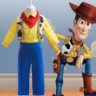 ชุดคอสเพลย์ Toy Story Woody แฟชั่นฤดูใบไม้ร่วง สําหรับเด็กผู้ชาย อายุ 1-6 ปี 4 ชิ้น