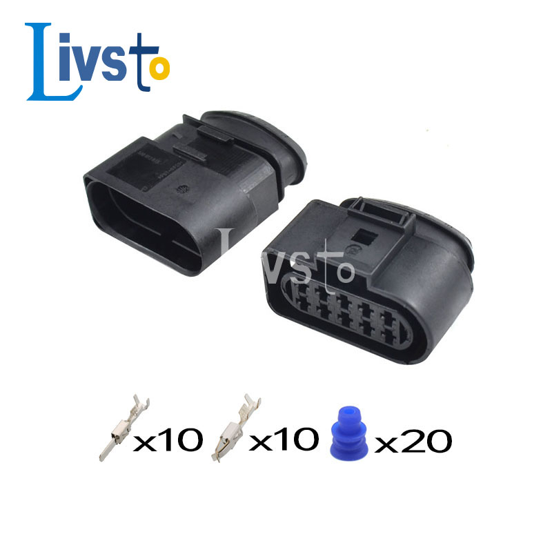 1 ชิ้น 10pin 1J0973835 1เจ0973735 หญิงชาย 3.5 เซ็นเซอร์อุณหภูมิอัตโนมัติปลั๊กวาล์วระบายปลั๊กขั้วต่อกันน้ําสําหรับรถบรรทุก โฟล์คสวาเก้น