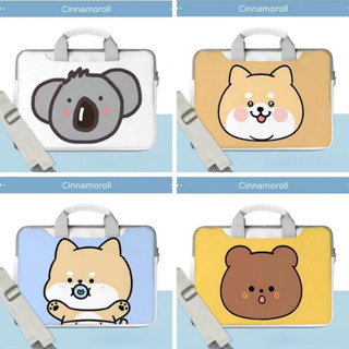 ⭐️With shoulder strap⭐️PU waterproof laptop bag Sleeve 12 13 14inch Laptop Case Cute Bear 15 15.6inches Cartoon Briefcases