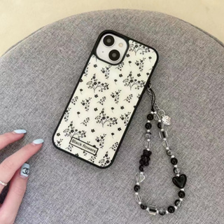 เคสโทรศัพท์มือถือ ลายดอกไม้ สีดํา สําหรับ iPhone 11 12 12pro 12promax 13 13promax 14 14pro 14promax