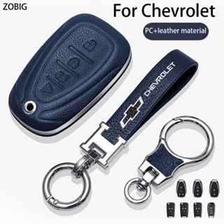 Zobig เคสกุญแจรีโมทรถยนต์หนัง พร้อมพวงกุญแจ สําหรับ Ford Chevrolet Equinox Malibu Cruze Tahoe Camaro Traverse Blazer Volt Bolt Sonic Spark Impala Trax