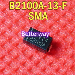 วงจรเรียงกระแสไดโอดช็อตสกี B2100A-13-F B2100A SMA DO-214AC 2A/100V 20 ชิ้น