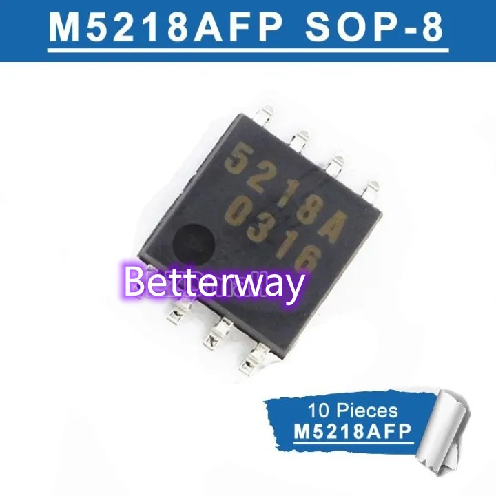 M5218AFP SOP-8 10pcs M5218A SOP8 5218A SOP SMD Dual Low Noise Operational เครื่องขยายเสียงชิป Mlz3