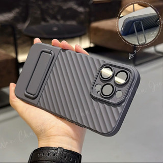 【Bracket/Lens film/Silicone soft case/Black】เคส compatible for iPhone x xr xs max 11 12 13 14 pro max case