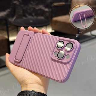 【Bracket/Lens film/Silicone soft case/Purple】เคส compatible for iPhone x xr xs max 11 12 13 14 pro max case