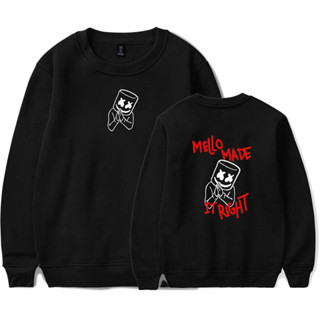 Dj Marshmello เสื้อกันหนาว แขนยาว มีฮู้ด ผ้าฝ้าย พลัสไซซ์ 5 สี สําหรับผู้ชาย และผู้หญิง 4XL 338
