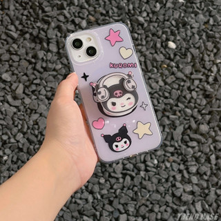 SANRIO เคสโทรศัพท์มือถือ กันหล่น ปิดด้านหลัง ลายการ์ตูนซานริโอ้ คุโรมิ สองชั้น สําหรับ IPhone 14 13 12 11 Pro Max 13Pro