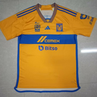 เสื้อกีฬาแขนสั้น ลายทีมชาติฟุตบอลชั้นนํา Tigers ชุดเหย้า สีเหลือง สีขาว สําหรับผู้ชาย 22 23 24