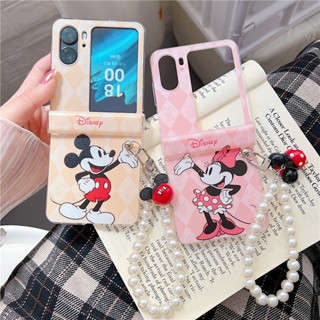 เคสโทรศัพท์มือถือ PC แบบแข็ง ป้องกัน ลายการ์ตูนน่ารัก พร้อมสายคล้องมือ สําหรับ OPPO Find N2