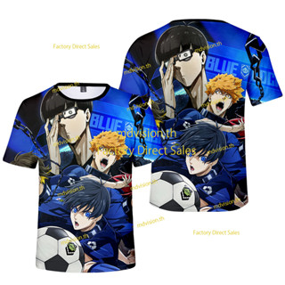 ใหม่ เสื้อยืดแขนสั้นลําลอง พิมพ์ลายอนิเมะ BLUE LOCK 3 มิติ ทรงหลวม สไตล์ญี่ปุ่น สําหรับผู้ชาย และผู้หญิง