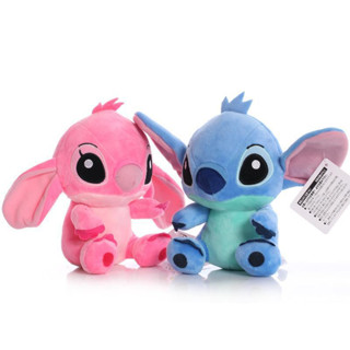 พวงกุญแจ จี้ตุ๊กตาการ์ตูน Lilo &amp; Stitch Angel Stitch ขนาด 12 ซม. 18 ซม. เหมาะกับของขวัญ ของเล่นสําหรับเด็ก