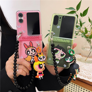 เคสโทรศัพท์มือถือ PC แบบแข็ง ป้องกัน ลายการ์ตูนน่ารัก พร้อมสายคล้องมือ สําหรับ OPPO Find N2