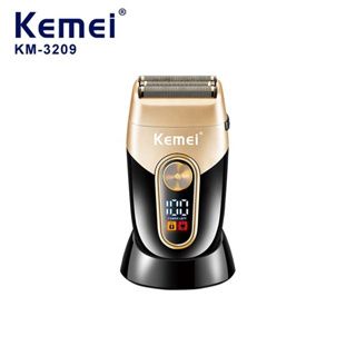 Kemei KM-3209 IPX4 เครื่องโกนหนวดไฟฟ้า กันน้ํา ใบมีดสามหัว เครื่องโกนหนวด ฟอยล์ ที่กันจอน มีดโกน ชาร์จ USB เครื่องตัดเครา