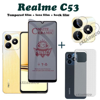 3in1 Realme C53 ฟิล์มกระจกนิรภัยกันรอยหน้าจอ เซรามิค กันแอบส่อง เป็นส่วนตัว สําหรับ Realme C53 Realme C53