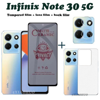 3in1 infinix Note 30 ฟิล์มกระจกนิรภัย กันแอบส่อง เพื่อความเป็นส่วนตัว infinix Note 30 ฟิล์มเซรามิค infinix Note 30 ป้องกันหน้าจอ + ฟิล์มเลนส์ + ฟิล์มด้านหลัง