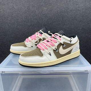 40/1500 Dunk Low Love City Retro Distressed Low-Top Skate Shoes GS Brown-Black AJ Color-Block Deconstructed Shoelaces Practical Sports Basketball Shoes