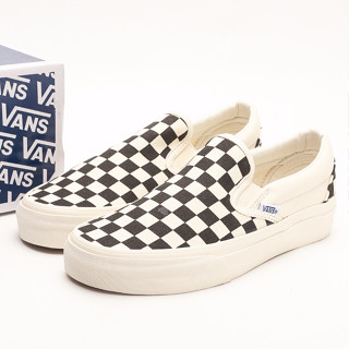 Vans Classic Collection รองเท้าผ้าใบลําลอง ข้อสั้น ลายสก๊อต สีดํา สีขาว สไตล์คลาสสิก