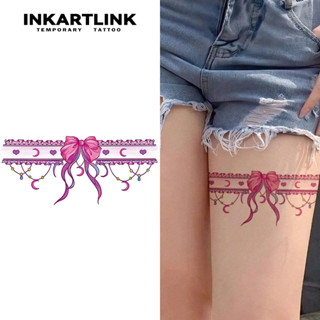 สติกเกอร์รอยสักชั่วคราว ลายลูกไม้ ประดับโบว์ 2-3 วัน