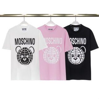 Moschin0 เสื้อยืดแขนสั้น ผ้าฝ้าย พิมพ์ลาย แฟชั่นสําหรับผู้ชาย และผู้หญิง