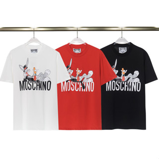 Moschin0 เสื้อยืดแขนสั้น ผ้าฝ้าย พิมพ์ลาย แฟชั่นสําหรับผู้ชาย และผู้หญิง