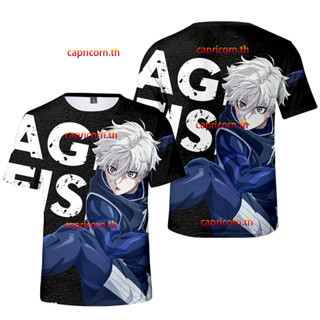 ใหม่ เสื้อยืดลําลอง แขนสั้น มีฮู้ด พิมพ์ลายอนิเมะ BLUE LOCK Seishiro Nagi / Bachira Meguru / Bakou Shouei / Tsurgi Zantetsu / Isagi Yoichi 3D ทรงหลวม สไตล์ญี่ปุ่น สําหรับผู้ชาย และผู้หญิง