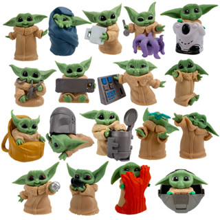 โมเดลฟิกเกอร์ PVC รูป Star Wars Yoda Baby Ball Spacecraft Dagobah Q Version ของเล่นสําหรับเด็ก เก็บสะสม 18 ชิ้น ต่อชุด