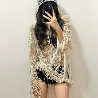 Witty- เสื้อกันหนาวแขนยาว มีฮู้ด ทรงหลวม สําหรับผู้หญิง งานปาร์ตี้ คลับ