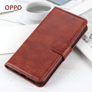 OPPO A98 5G Reno 8 T 5G Reno10 Pro Plusเคสโทรศัพท์มือถือหนังวัว พร้อมช่องใส่บัตร และขาตั้งวางโทรศัพท์ สําหรับ