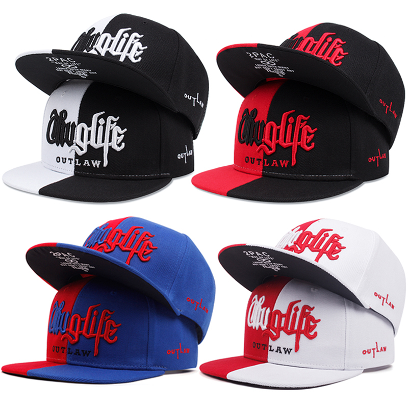 Sumbrero Thug Life 2PAC หมวก Snapback แฟชั่นเย็บปักถักร้อยเยาวชน Hip Hop แผงหมวกสําหรับผู้หญิงผู้ชายกีฬากลางแจ้ง sun visor หมวกปรับ