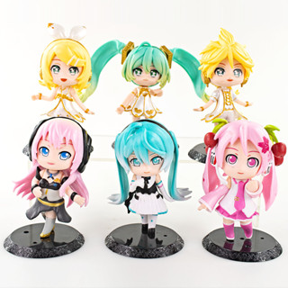 โมเดลฟิกเกอร์ Pvc รูป Hatsune Miku Megurine Luka Music Girls Pink Cherry Deep Sea Sister ขนาด 10-11 ซม. 6 ชิ้น ต่อชุด