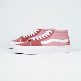 Vans Sk8 รองเท้าลําลอง สวมหุ้มข้อ ลายดอกซากุระ สีชมพู สไตล์วินเทจ