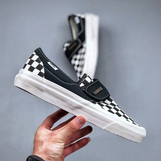 VANS รองเท้าผ้าใบลําลอง Velcro One Step ลายตารางหมากรุก สีดํา และสีขาว สําหรับผู้ชาย 47 V DX