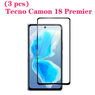 ฟิล์มกระจกนิรภัยกันรอยหน้าจอ แบบเต็มจอ สําหรับ Tecno Camon 18 Premier 18 18p 17p Tecno Spark 6 8 Tecno Spark 6GO Pova 4 3 2 (3 ชิ้น)