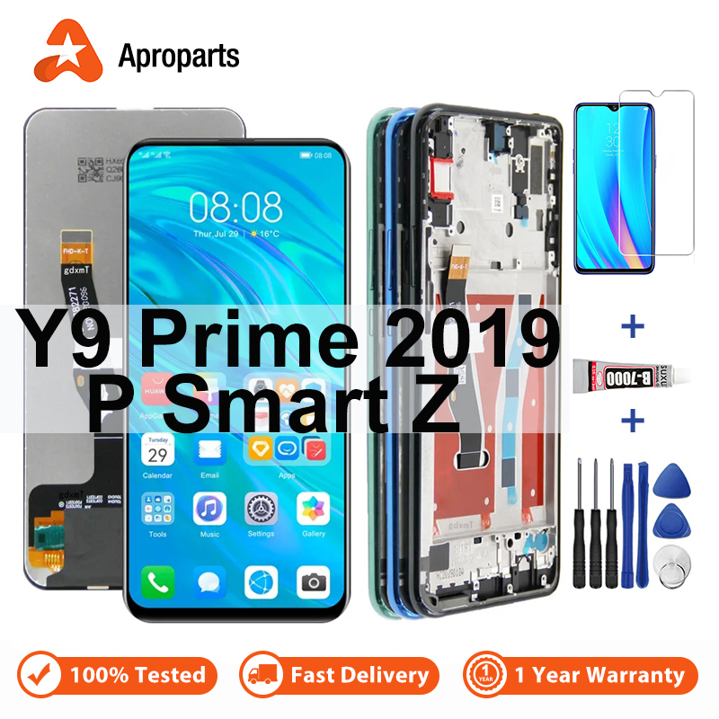 จอแสดงผลสำหรับ Huawei Y9 Prime 2019 STK-L21 P Smart Z LCD Touch Screen Assembly L22 LX3 LX1 พร้อมการ