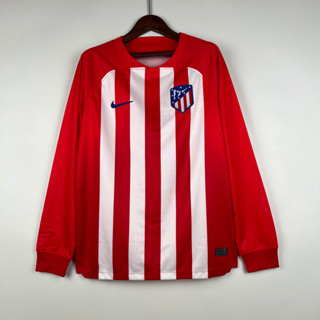 เสื้อกีฬาแขนยาว ลายทีมชาติฟุตบอล Atletico de Madrid 2023-24 Season Club ชุดเหย้า