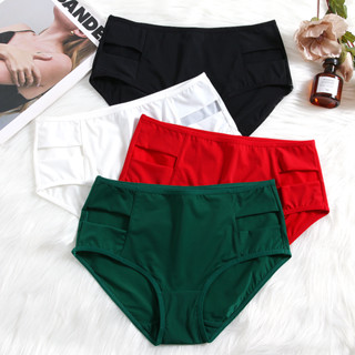 พร้อมส่ง กางเกงชั้นใน เอวกลาง ยืดหยุ่นสูง แบบนิ่ม สีพื้น สไตล์ญี่ปุ่น แฟชั่นสําหรับผู้หญิง