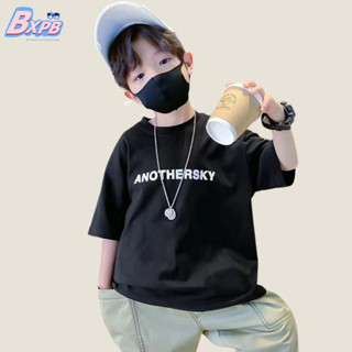 Bxpb เสื้อยืดลําลอง ผ้าฝ้าย แขนสั้น ระบายอากาศ ทรงหลวม ใส่สบาย แฟชั่นฤดูร้อน สําหรับเด็กผู้ชาย 100-160 ซม.