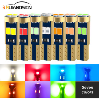 Ruiandsion หลอดไฟสัญญาณเตือน T5 W3W LED 17 73 74 2721 7 สี สําหรับรถยนต์