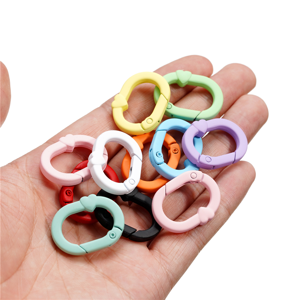 St.kunkka 5 ชิ้น/ถุง ตะขอก้ามปูรูปหัวใจเป็นมิตรกับผิวหนังสีแคนดี้ สําหรับทําเครื่องประดับ DIY - รูปที่ 5