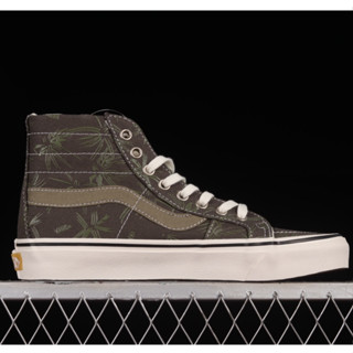 Vans Sk8-Hi 138 Decon Official รองเท้าผ้าใบลําลอง ข้อสูง พิมพ์ลายใบปาล์ม สีดํา เขียวเข้ม สีน้ําตาล สีเขียว