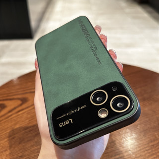 【Leather case/Large window/Green】เคส compatible for iPhone 11 12 13 14 pro max case