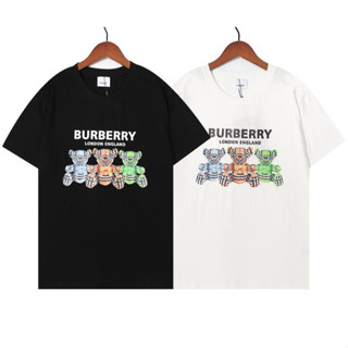 เสื้อยืดแขนสั้น ผ้าฝ้าย พิมพ์ลาย Burberry แฟชั่นสําหรับผู้ชาย และผู้หญิง