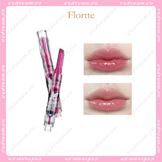 [New Color Launch] FLORTTE/ ลิปสติก ลิปกลอส เนื้อลิขวิด กลิตเตอร์ ลายดอกไม้ มอนสเตอร์