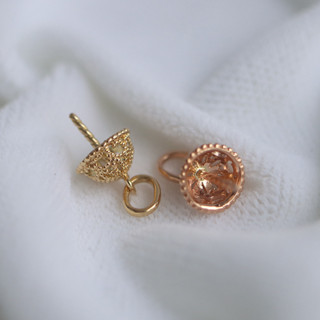 จี้หมวกลูกไม้ ทอง 18K ลายดอกไม้ DIY อุปกรณ์เสริม