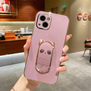 เคสโทรศัพท์มือถือ ลายการ์ตูนแพนด้า สามมิติ พร้อมขาตั้ง สําหรับ Samsung A71 4G A51 4G A750 A23 A03 A03S A7 2018