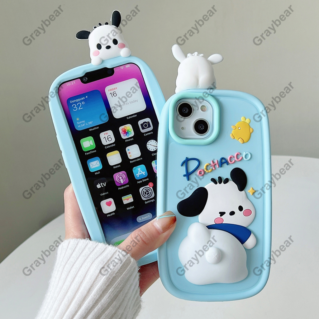 เคสโทรศัพท์มือถือ ซิลิโคนนิ่ม TPU กันกระแทก ลายการ์ตูนหมีน่ารัก สําหรับ iPhone 15 11 11 Pro Max 12 12 Pro 13 13 Pro Max 14 14Pro Max