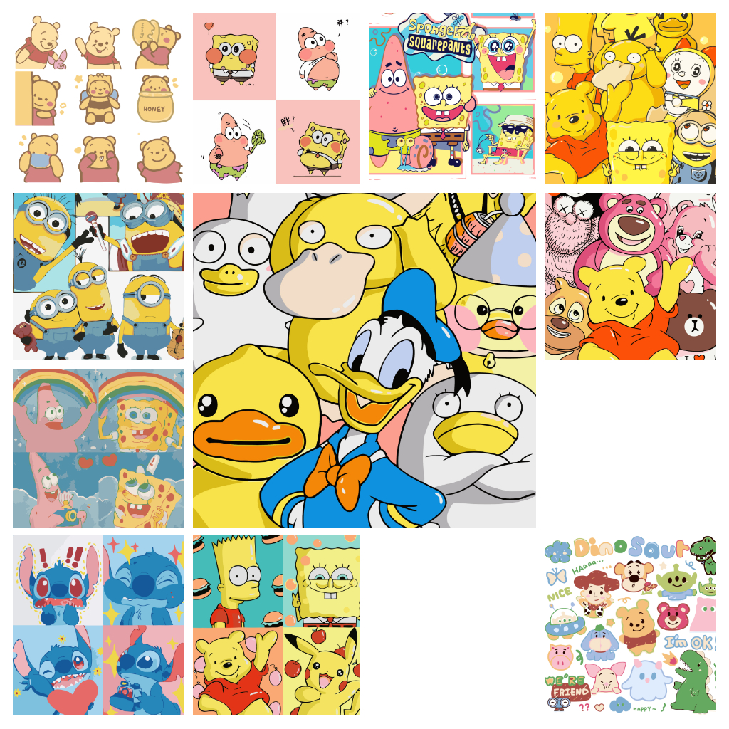 ภาพจิตรกรรมดิจิทัล บนผ้าใบ ลายการ์ตูนครอบครัว PBN ตามตัวเลข ขนาด 20*20 30*30 40*40 ซม. DIY สําหรับเด็ก