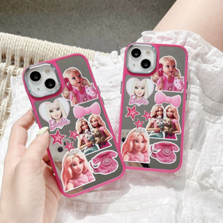 เคสโทรศัพท์มือถือ ลายการ์ตูนเจ้าหญิงบาร์บี้ สีชมพู สําหรับ iPhone 14Pro max case 13Pro max 12Pro max 14Pro 13Pro 12Pro 11 12 13 14 Xs max Xr