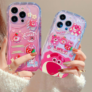 เคสนิ่ม ลายการ์ตูนหมีสตรอเบอร์รี่ 3D สําหรับ Oppo A17 A12 A5s A15 A16 A17k A16K A31 A16E A57 A7 A95 A55 A54 A3s A1k A5 A9 A54s A74 A16s A96 A53 A76 A92 A77 A77s A52